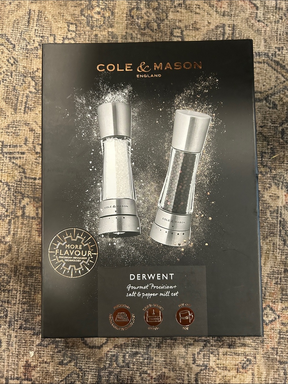 Cole & Mason Mason Derwent Adjustable Acrylic Salt and Pepper Grinder Set,